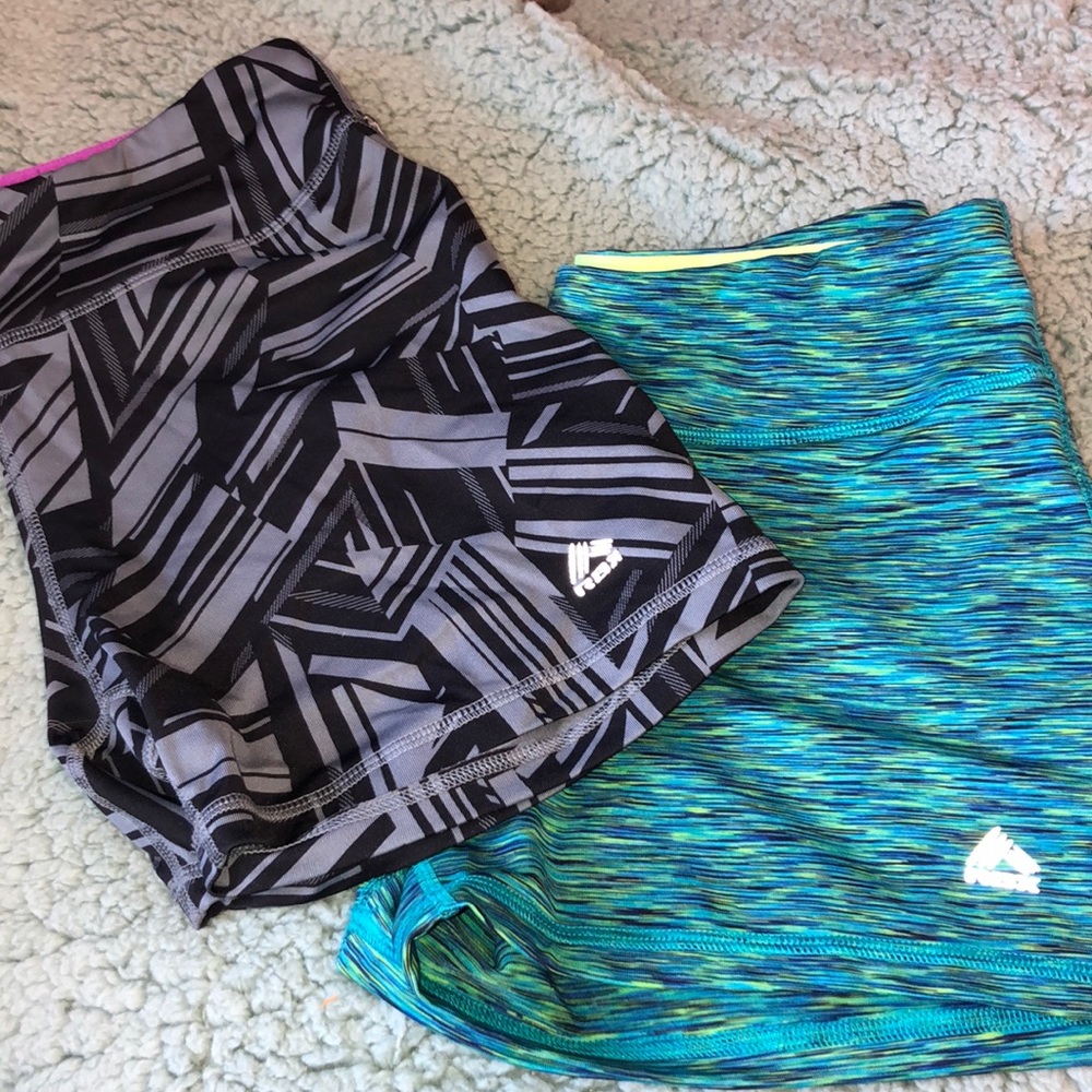 Two pack of RBX athletic shorts. Tight fit.